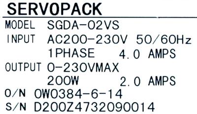 Yaskawa SGDA-02VS label image
