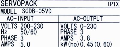 Yaskawa SGDB-05VD label image