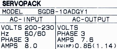 Yaskawa SGDB-10ADG-Y1 label image