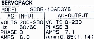 Yaskawa SGDB-10ADG-Y8 label image