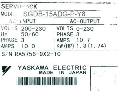 Yaskawa SGDB-15ADG-P-Y8 label image
