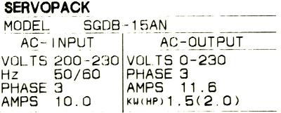 Yaskawa SGDB-15AN label image