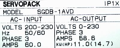 Yaskawa SGDB-1AVD label image