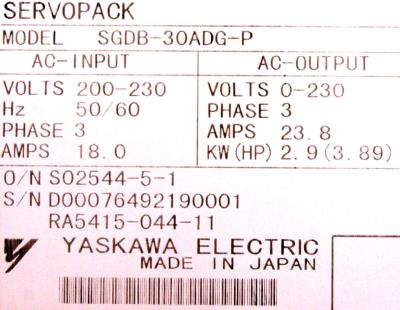 Yaskawa SGDB-30ADG-P label image