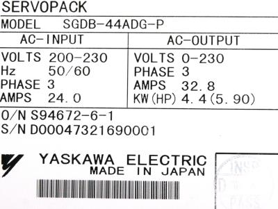 Yaskawa SGDB-44ADG-P label image