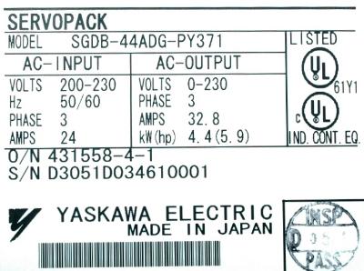 Yaskawa SGDB-44ADG-P-Y371 label image