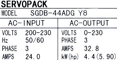 Yaskawa SGDB-44ADG-Y8 label image