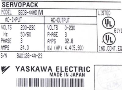 Yaskawa SGDB-44ADM label image