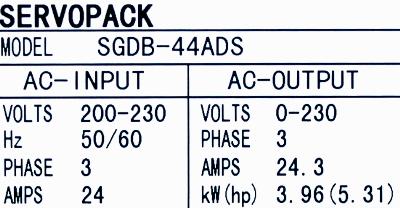 Yaskawa SGDB-44ADS label image