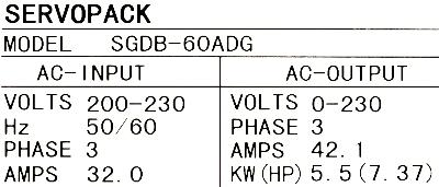 Yaskawa SGDB-60ADG label image