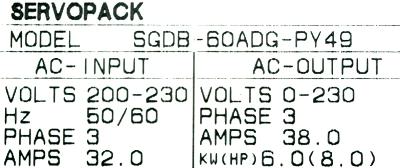 Yaskawa SGDB-60ADG-P-Y49 label image
