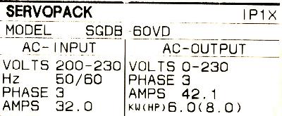 Yaskawa SGDB-60VD label image