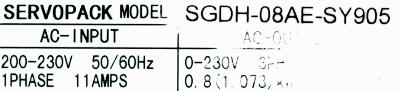 Yaskawa SGDH-08AE-S-Y905 label image