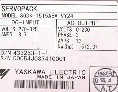 Yaskawa SGDK-1515AEA-VY24 label image