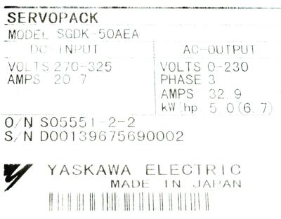 Yaskawa SGDK-50AEA label image