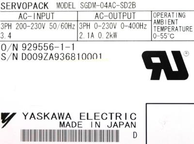 Yaskawa SGDM-04AC-SD2B label image