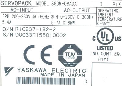 Yaskawa SGDM-08ADA label image