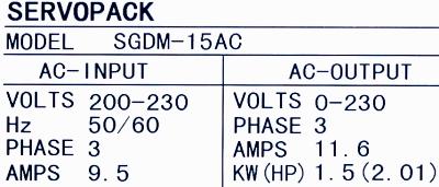 Yaskawa SGDM-15AC label image
