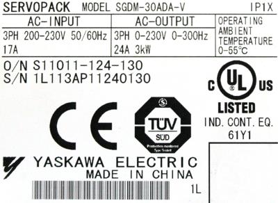 Yaskawa SGDM-30ADA-V label image