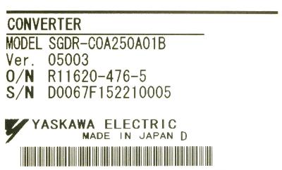 Yaskawa SGDR-C0A250A01B label image