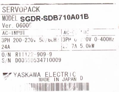 Yaskawa SGDR-SDB710A01B label image