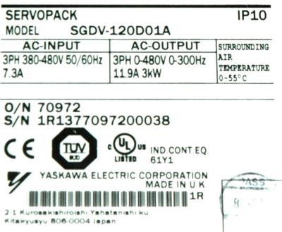 Yaskawa SGDV-120D01A label image