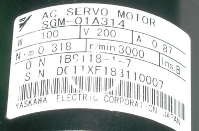 Yaskawa SGM-01A314 label image