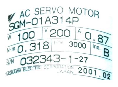 Yaskawa SGM-01A314P label image
