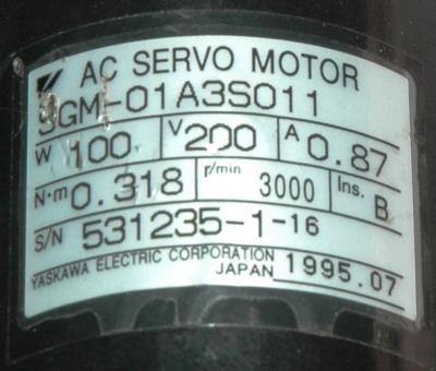 Yaskawa SGM-01A3S011 label image
