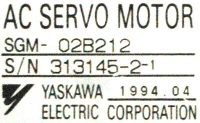 Yaskawa SGM-02B212 label image