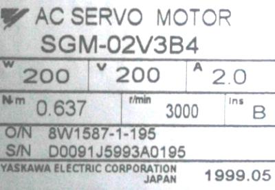 Yaskawa SGM-02V3B4 label image