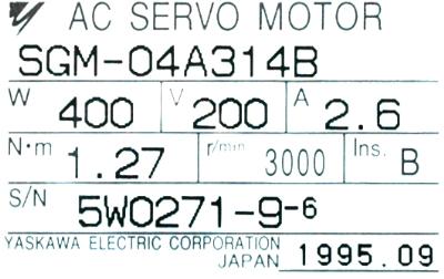 Yaskawa SGM-04A314B label image