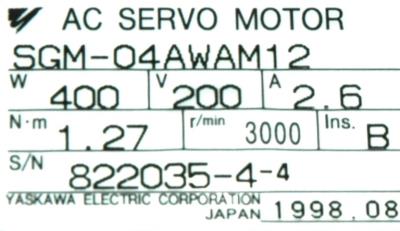 Yaskawa SGM-04AWAM12 label image