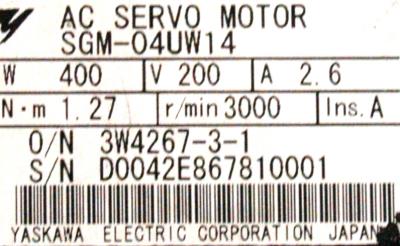 Yaskawa SGM-04UW14 label image