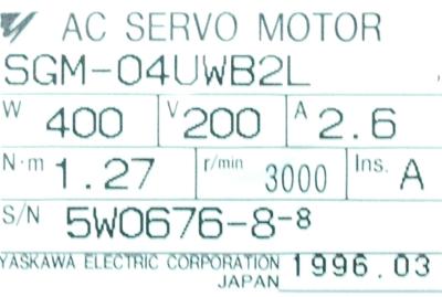 Yaskawa SGM-04UWB2L label image