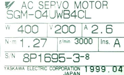 Yaskawa SGM-04UWB4CL label image