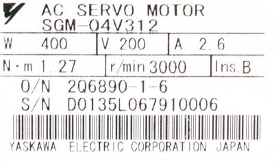 Yaskawa SGM-04V312 label image