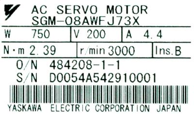 Yaskawa SGM-08AWFJ73X label image