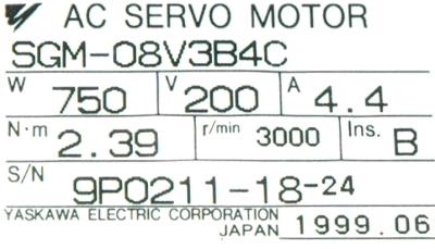 Yaskawa SGM-08V3B4C label image