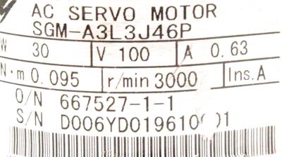 Yaskawa SGM-A3L3J46P label image