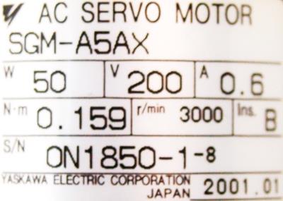 Yaskawa SGM-A5AX label image