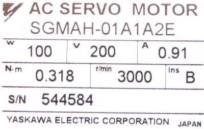 Yaskawa SGMAH-01A1A2E label image