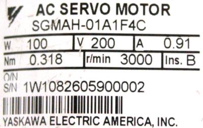 Yaskawa SGMAH-01A1F4C label image