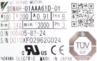 Yaskawa SGMAH-01AAA61D-OY label image