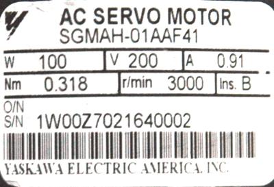 Yaskawa SGMAH-01AAF41 label image