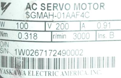 Yaskawa SGMAH-01AAF4C label image
