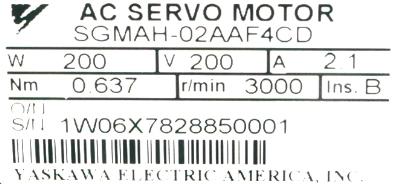 Yaskawa SGMAH-02AAF4CD label image