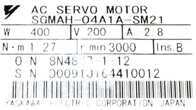 New Refurbished Exchange Repair  Yaskawa Motors-AC Servo SGMAH-04A1A-SM21 Precision Zone