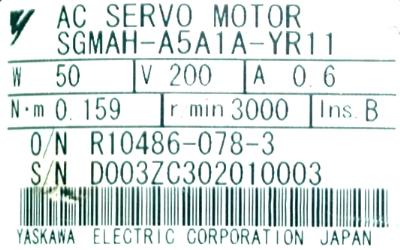 New Refurbished Exchange Repair  Yaskawa Motors-AC Servo SGMAH-A5A1A-YR11 Precision Zone