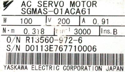 Yaskawa SGMAS-01ACA61 label image